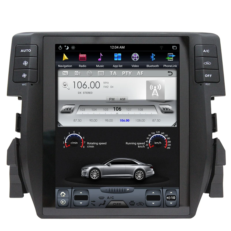 Best NAVITOPIA 10.4inch Vertical Screen Tesla Android 7.1 Car GPS Navigation for Honda Civic 2016 Car DVD Multimedia Player 5