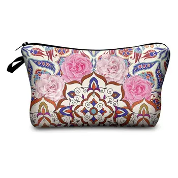 

Women Lady Travel Makeup Bag Mandala Printed Flower Pattern Cosmetic Pouch Coin Casual Purse Storage Organizer