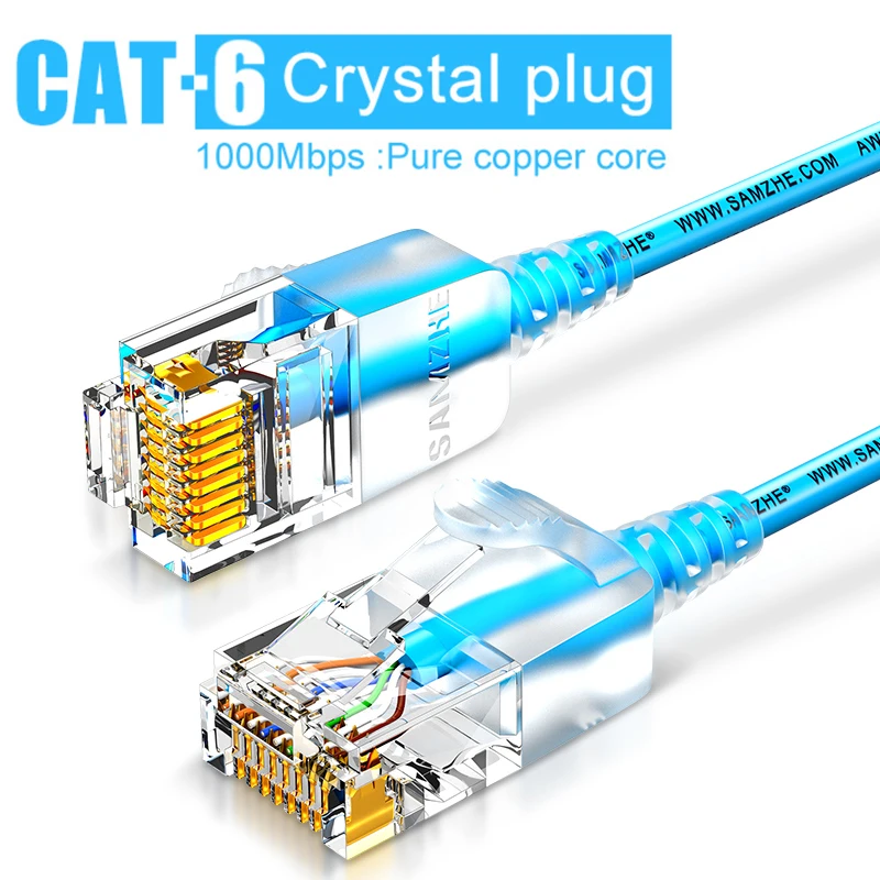 Cabo do remendo dos ethernet de samzhe cat6a ultrafine cat 6 utp cabo do remendo-cabo magro do lan de rede do computador rj45 xbox