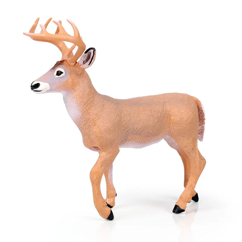 1pc light orange White-tailed deer animal figure realistic solid nature life toys popular birthday gift for children fancy decor - Цвет: Цвет: желтый
