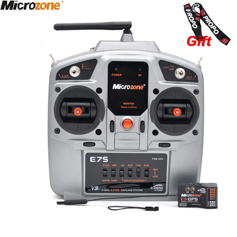  MicroZone MC E7S E7V 24G 7CH Controller Sender mit E7 Empfänger Mc-GPS Radio System für SU27 RC flu