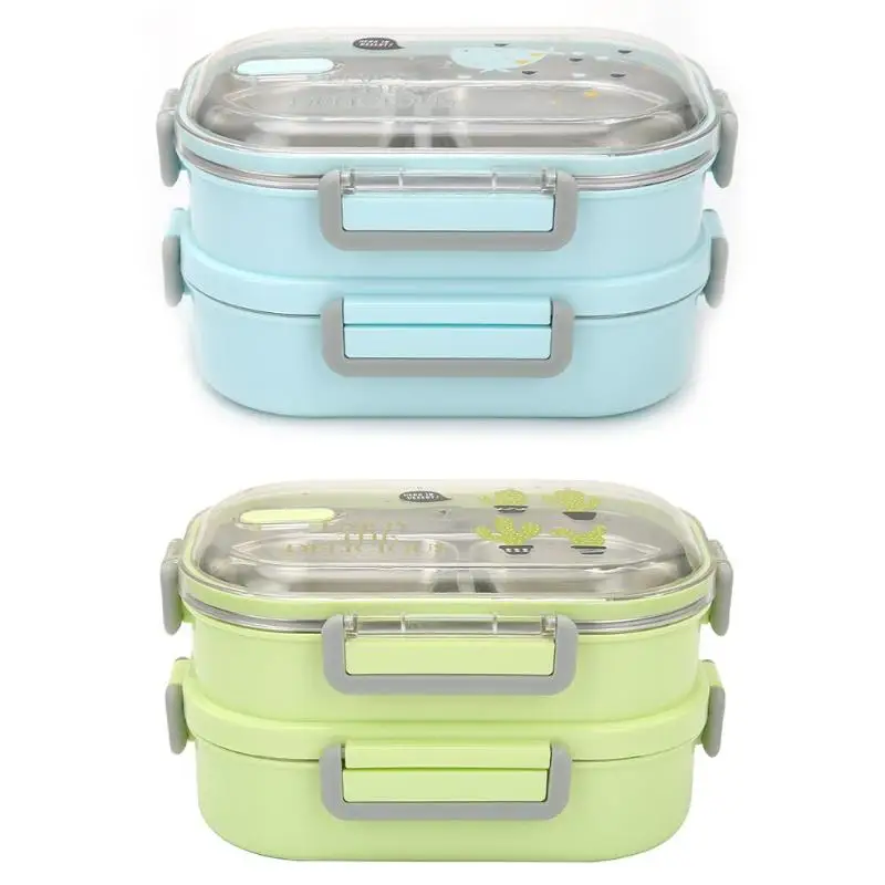 

Stainless Steel Divided Lunch Box Double/Single Layer Microwave Food Container Children Lunch Bento Boxes Container