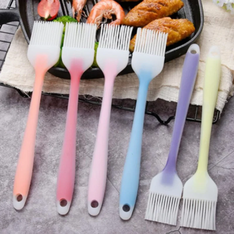 1pc Food Grade Silicone Basting Brush Heat-Resistant Baking Brush Grilling Oil Baking BBQ Tools Kitchen Accessories