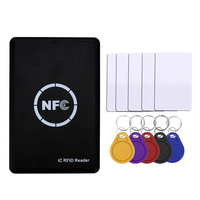 5YOA NFC Smart Card Reader Writer RFID Copier Duplicator 13.56MHz USB Programmer Key fobs Card IC UID S50 MF ISO14443A Tag 6