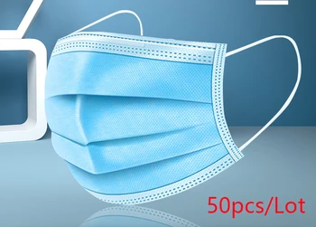 

50 Pcs 3 Layer Disposable Mask Anti Dust Mouth-muffle Face Masks Men Women Anti Fog Breathable Mouth Cover Face Mouth Masks