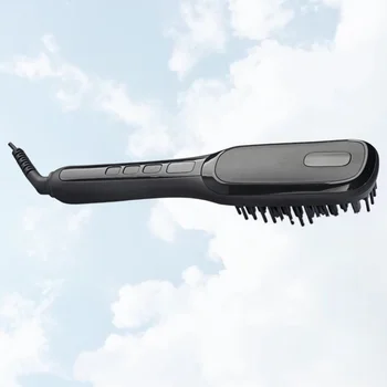 

1pc Electric Straight Comb LCD Display Hair Straightener Brush Beard Styling Tool with US Plug for Men