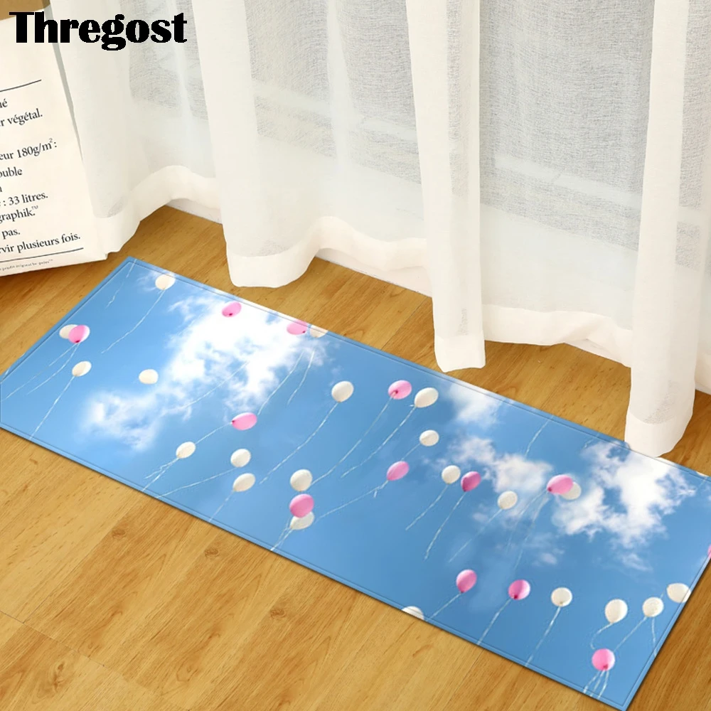 Thregost 3D Цветочный Принт, кухонный Коврик для пола, Нескользящие ковры, напольные впитывающие коврики для стола, кухонные коврики, мягкий микрофибровый ковер