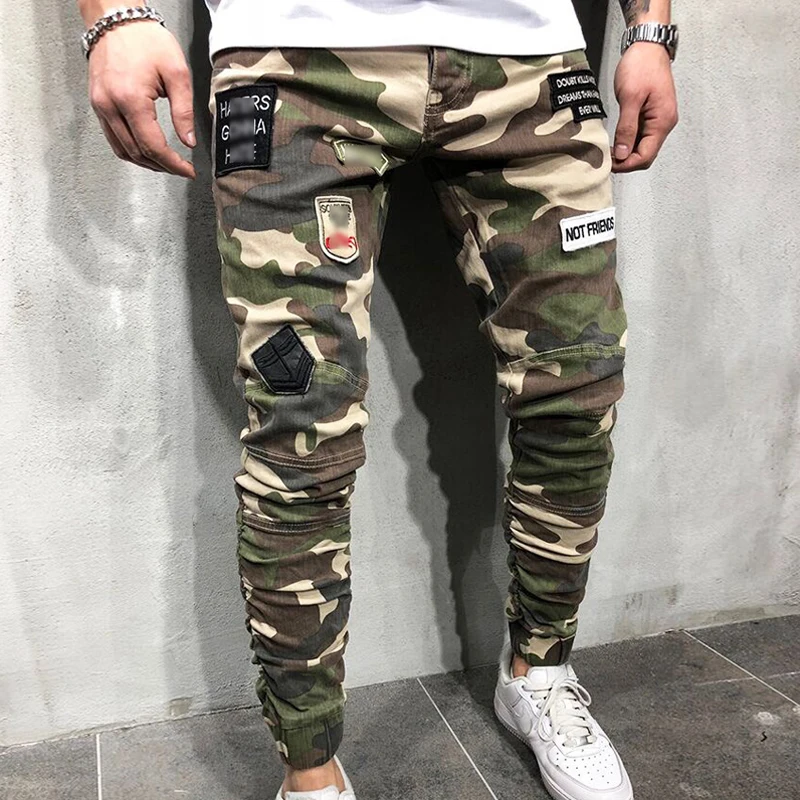 Мужские камуфляжные длинные штаны, облегающие брюки, спортивные штаны для бега, спортивные штаны, мужские новые модные повседневные штаны