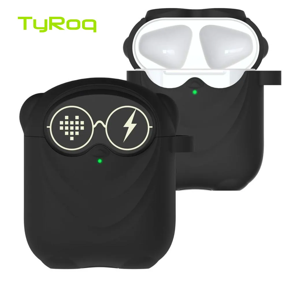 

TyRoq AO6 AirPods case with "Social bear" shape thicken silicone four colors Perfect fit for AirPods 1/2 with hook up cartoon