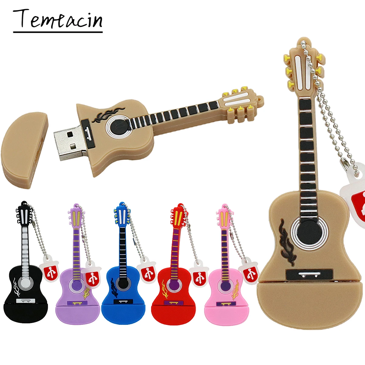 Cartoon Guitar Pendrive 256GB USB Flash Drive 128GB Memoria Stick 64GB 32GB 16GB 8GB Pen Disk External Storage | Компьютеры и офис
