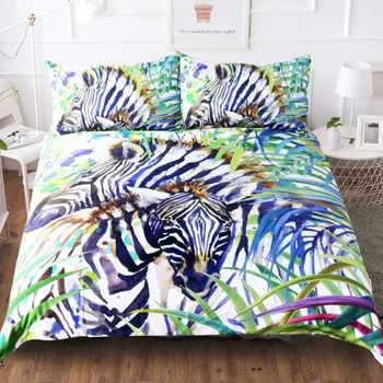 

BEST.WENSD Quality cloth king bedding-set 3d plant zebra bedding cover set warm Comfortable comforter bedding sets ropa de cama