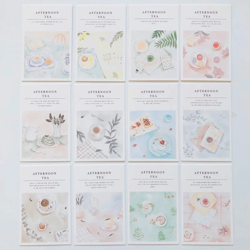 28pcs /Box Elegant Afternoon Tea Lomo Card DIY Postcard Post Greeting Card Picture Decor Message Cards