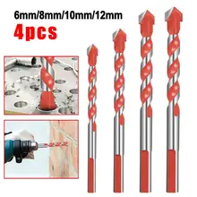 Mèches de perçage multifonctions 6mm/8mm/10mm/12mm, ensemble de 4 pièces pour percer les trous, métal argent + orange