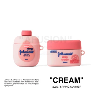 

Soft Protective Silicone Case For Airpods 1/2 pro johnson cream babelotion gadget with keychain carabiner hook accessories