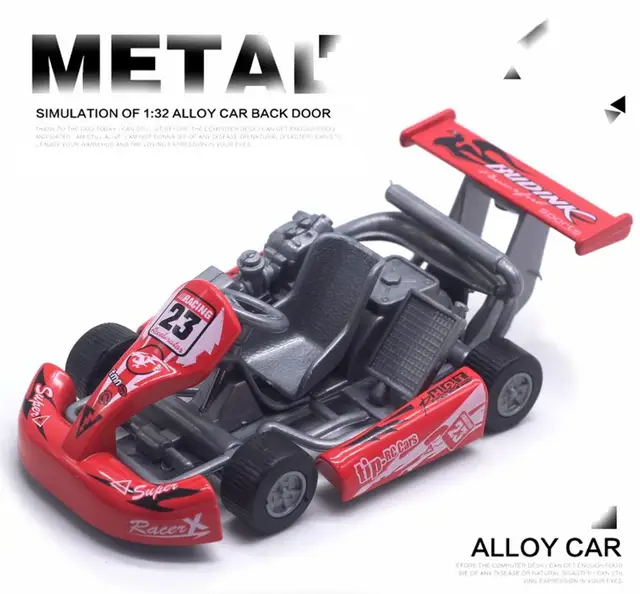 1:32 Alloy ABS karting Racing Toy Car Model Metal Pull Back Simulation Miniature Kids Small Toys Car For Children Boys Gifts RED