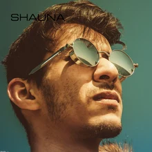 SHAUNA классические женские круглые солнцезащитные очки в стиле панк ретро мужские прозрачные красные очки