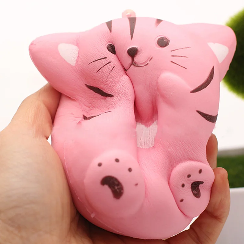 9 5CM Squishy Cat Cartoon Kitten Funny Cat Squishy Toys Phone Strap Decor Squeeze Healing Slow 3