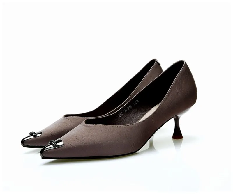 ALLBITEFO/высококачественные женские туфли на высоком каблуке с металлическим носком; брендовые офисные женские туфли на высоком каблуке; вечерние женские туфли на каблуке - Цвет: as picture