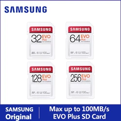 SAMSUNG – carte SD EVO Plus pour créateurs, 32 go/64 go/128 go/256 go, SDHC/SDXC, classe 10, jusqu'à 100 mo/s, mémoire Flash, appareil photo, vidéo 