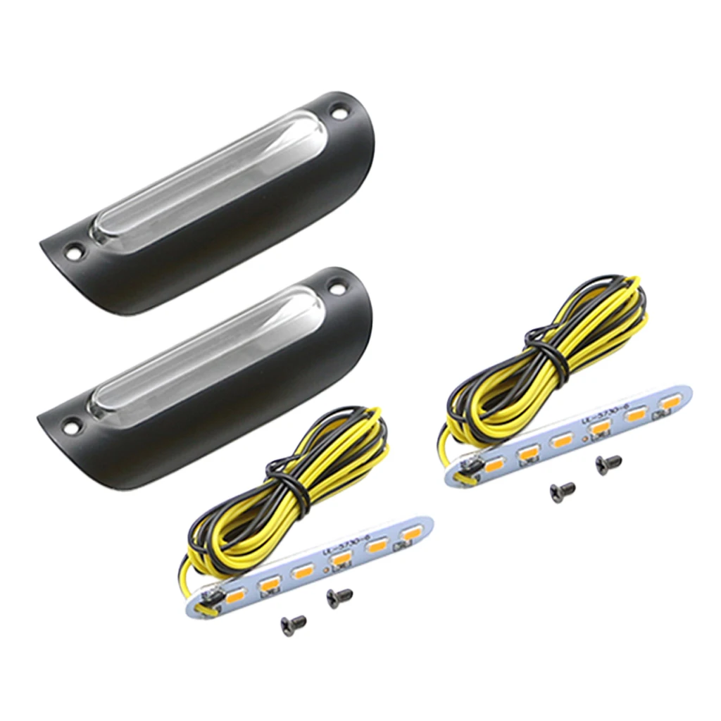 2PCS Motorcycle Handlebar Turn Signal Light DC 12V LED Bar End Lamp Indicator Blinker Amber Lights for Harley Motorbike