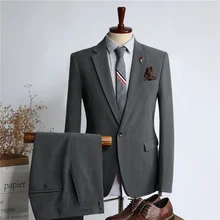 OIMG Suits Men's Professional Groomsmen Korean Groom Wedding Business Formal Jackets Slim Casual Small Suits
