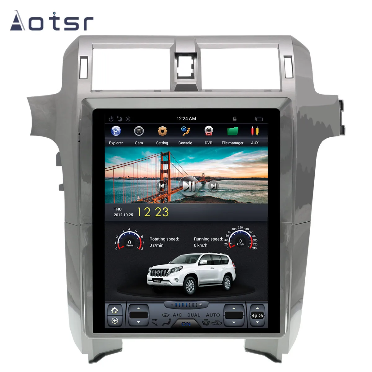 AOTSR 15 inch Android 8.1 New Tesla style HD screen Car GPS Navigation For GX400 GX460 2010-2018head unit Multimedia Player WIFI
