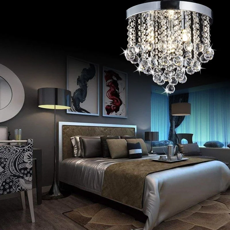 Modern Chandelier Crystal Ball Fixture Pendant LED Ceiling Lamp for Hallway Bedroom Living Room Kitc