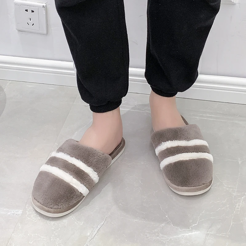 Winter Mens Slippers Indoor Winter Warm House Shoes for Men Half Drag Men Bedroom Slippers Comfortable Winter Shoes Indoor