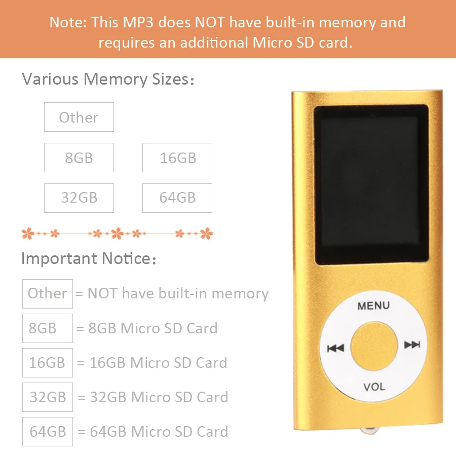 Hifi мини MP3 плеер Музыкальный спортивный Walkman с наушниками fm радио 1 8 дюймов Tft Lcd