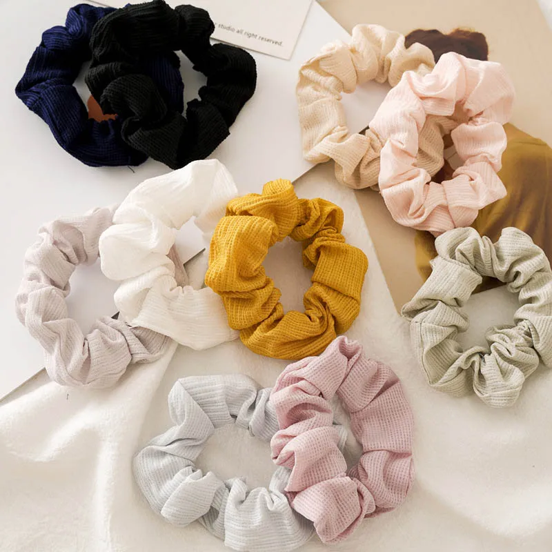 

New Women Solid Color Elastic Hair Bands Korean Sweet Simple 6 Colors Sports Dance Scrunchie Girls Hair Accessories