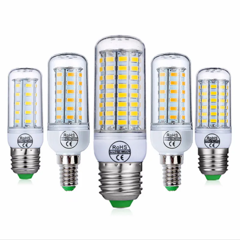 E27 Светодиодный светильник E14 SMD5730 220 В кукурузная лампа 24 36 48 56 69 72 светодиодный s