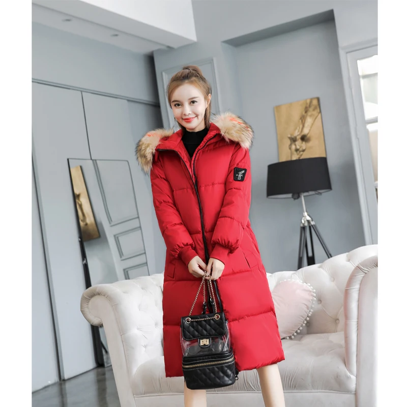 Red A 7XL, 6XL, большой размер, Женская парка, пальто, больше размера d, зимняя куртка для женщин, толстый мех, плюс, женское хлопковое пальто, 5XL, Теплая стеганая зимняя куртка - Цвет: Red A