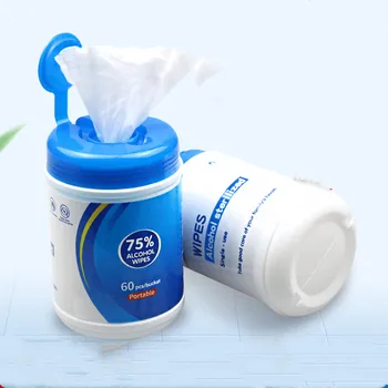 

6 Barreled 75% Alcohol 60 Pieces Wet Wipes Non-Woven Fabric Disinfecting Household Sterilization Wipe Hands Anti-Virus Portect