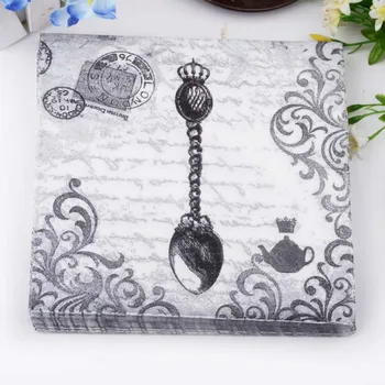 

20pcs 33*33cm Steak pattern Napkin 100% Virgin Wood Tissue for Party Decoration Paper placemat