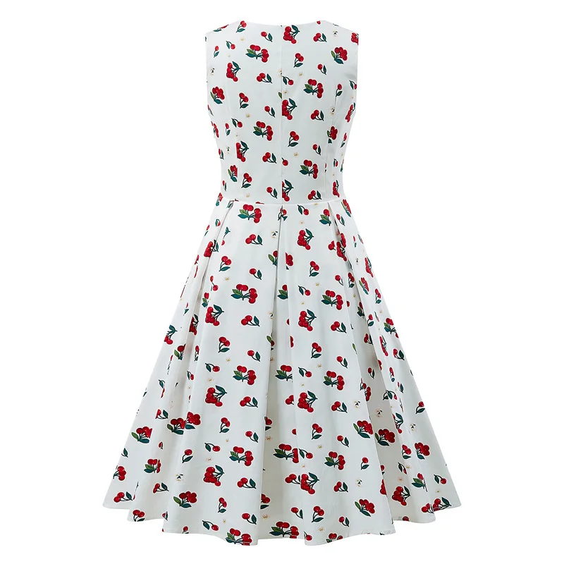 

Europe And America AliExpress Hot Selling Pure Cotton Sleeveless Square Collar French Retro Dress