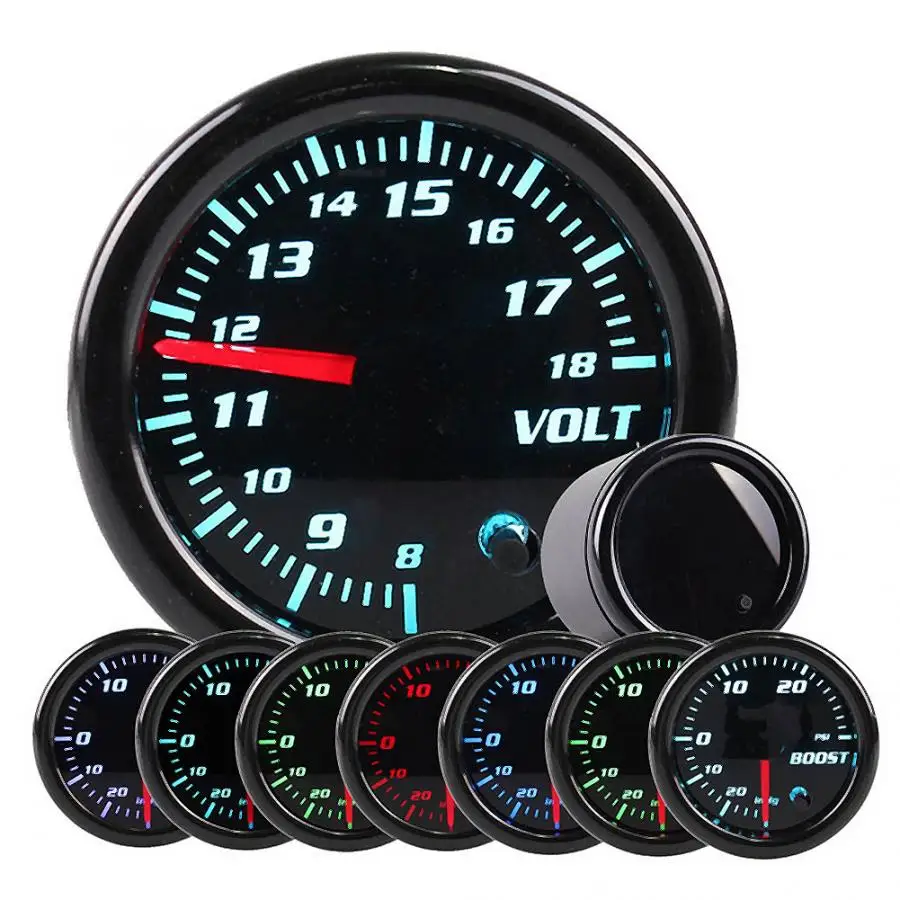 2in DC 12 В 52 мм Автомобильный PSI давление Turbo Boost Gauge красочный экран указатель Бар Вакуумный измеритель Комплект Высокое качество автомобильные аксессуары