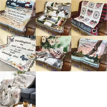 

European-style blanket non-slip cloth sofa cushion outdoor picnic mat ethnic retro blanket Indian geometric totem blanket