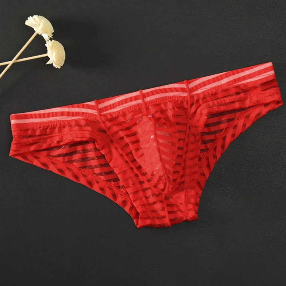 Mesh Briefs Thin Low-Waisted Sex Appeal Breathable Transparent Men'S Underwear Thin Low-Waisted Sex Appeal Breathable Transpare