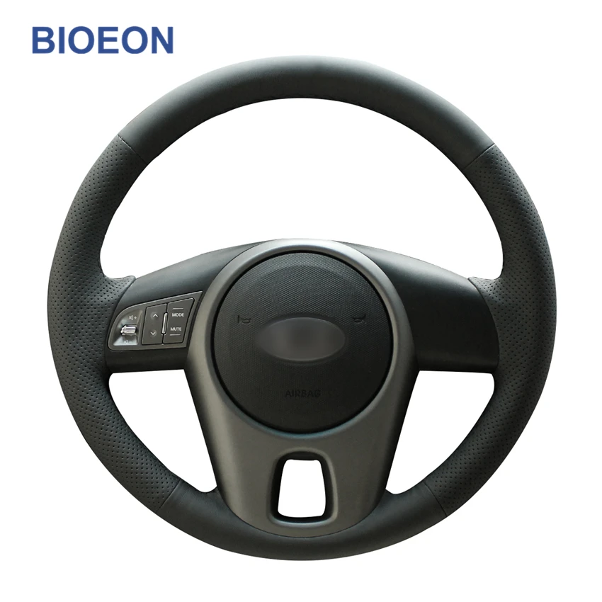 

Hand Sewing Black PU Artificial Leather Wrap Car Steering Wheel Covers for Kia Forte 2009-2014 Soul 2010-2013 Rio 2009-2011