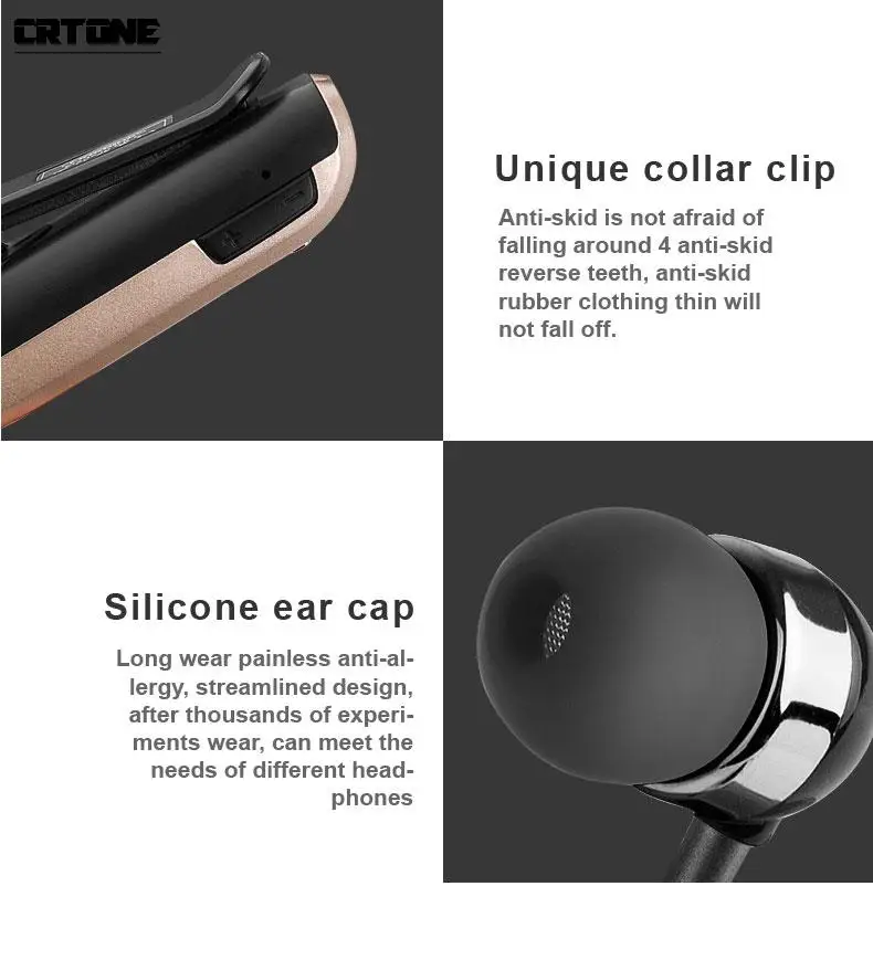 Fineblue Bluetooth F PLUS Mini Wireless Clip-on Bluetooth V5.0 Headset Headphone Hands-free Calls Time 10 hours  Came Earphone