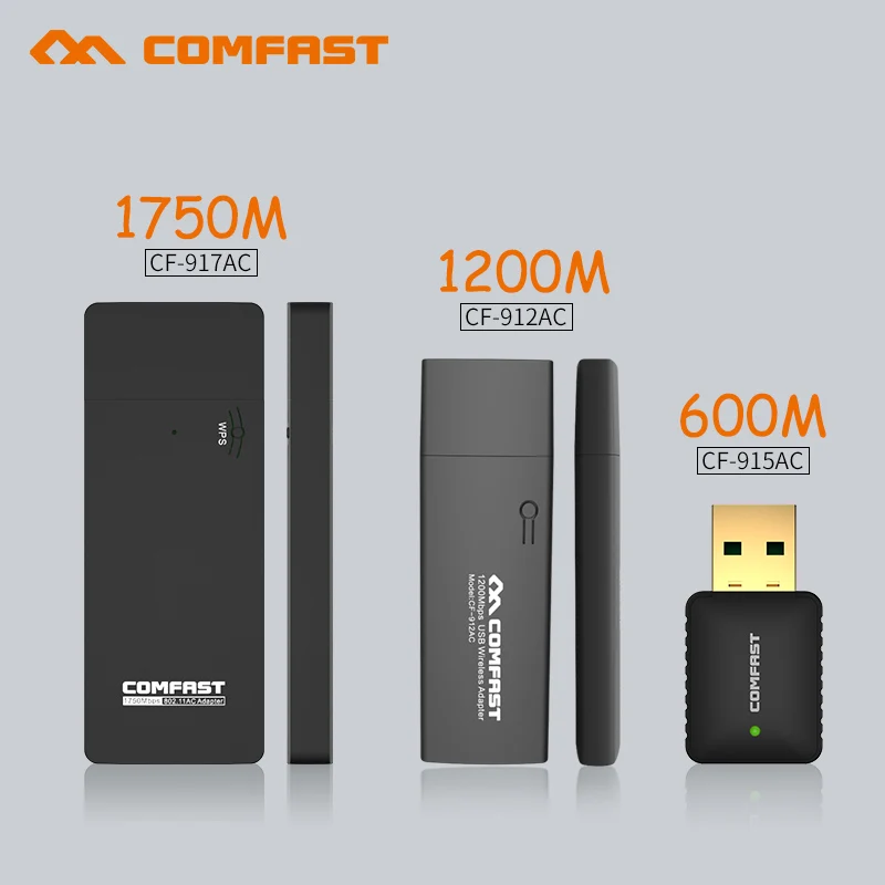 

AC 600M&1750M&1200M usb wireless network card 802.11AC Dual Band 2.4G/5Ghz USB WIFI Adapter receiver dongle soft AP WI-FI router