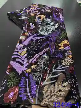 

2020 Sequin Lace Fabric Mesh African Embroidery Sequence Nigerian French Party Latest High Quality Tulle Hot Sale AMY3249B