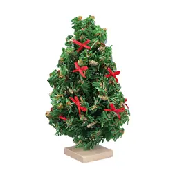 Décor de maison de poupée 1:12, scène d'arbre de noël, jouet miniature pour enfants, cadeaux, décoration de fête de noël 