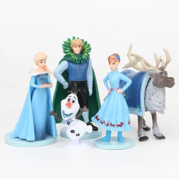 

5pcs disney cartoon Frozen Princess Elsa Sven Olaf Hans Action Figures Collectible Model Toys For Children