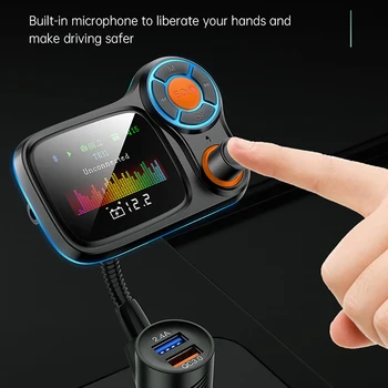 

Car Kit Handsfree Wireless Bluetooth FM Transmitter LCD Color Screen MP3 Player USB Charger 2.4A Hands Free