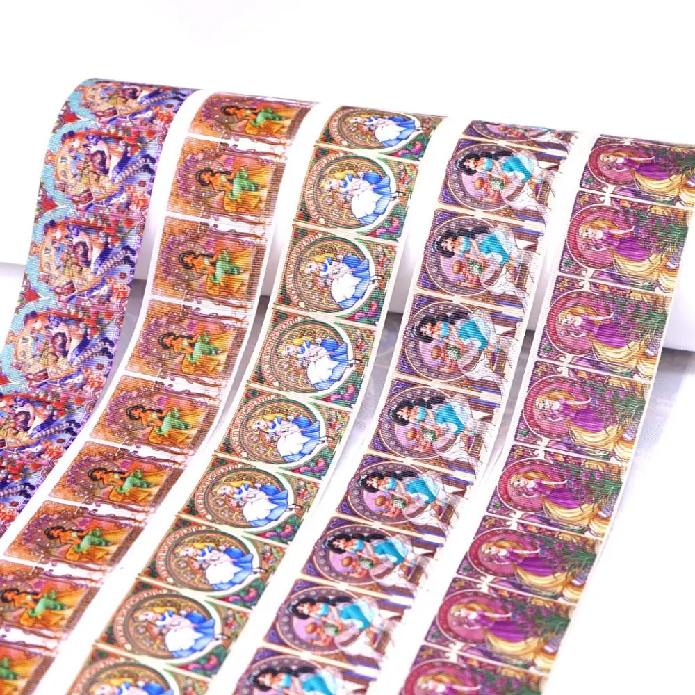 

Free shipping 50 yard per size princess ribbon printed grosgrain ribbon 30869