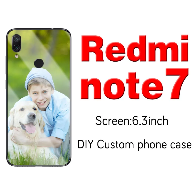 Индивидуальный индивидуальный чехол для телефона из закаленного стекла для Xiaomi mi 9 SE 8 A3 Lite 5X 6X F1 Red mi Note 8 7 6 5 Pro mi x 2s 3 - Цвет: Redmi note 7