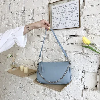 

Vintage Women Armpit Bag Luxury Designer wWide Strap Shoulder Bag Female Chain Messenger Bag Leather Ladies Purses And Handbags