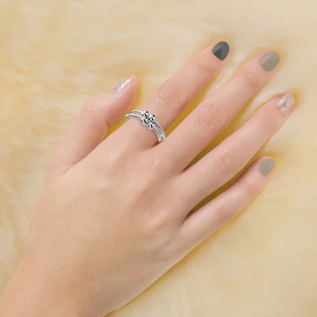 Rotate Anti Stress Ring Adjustable Spiral Beads Rings Jewelry Toy Peace Ring with Spiral Bead Gifts for Adult 23mm/0.90in 2