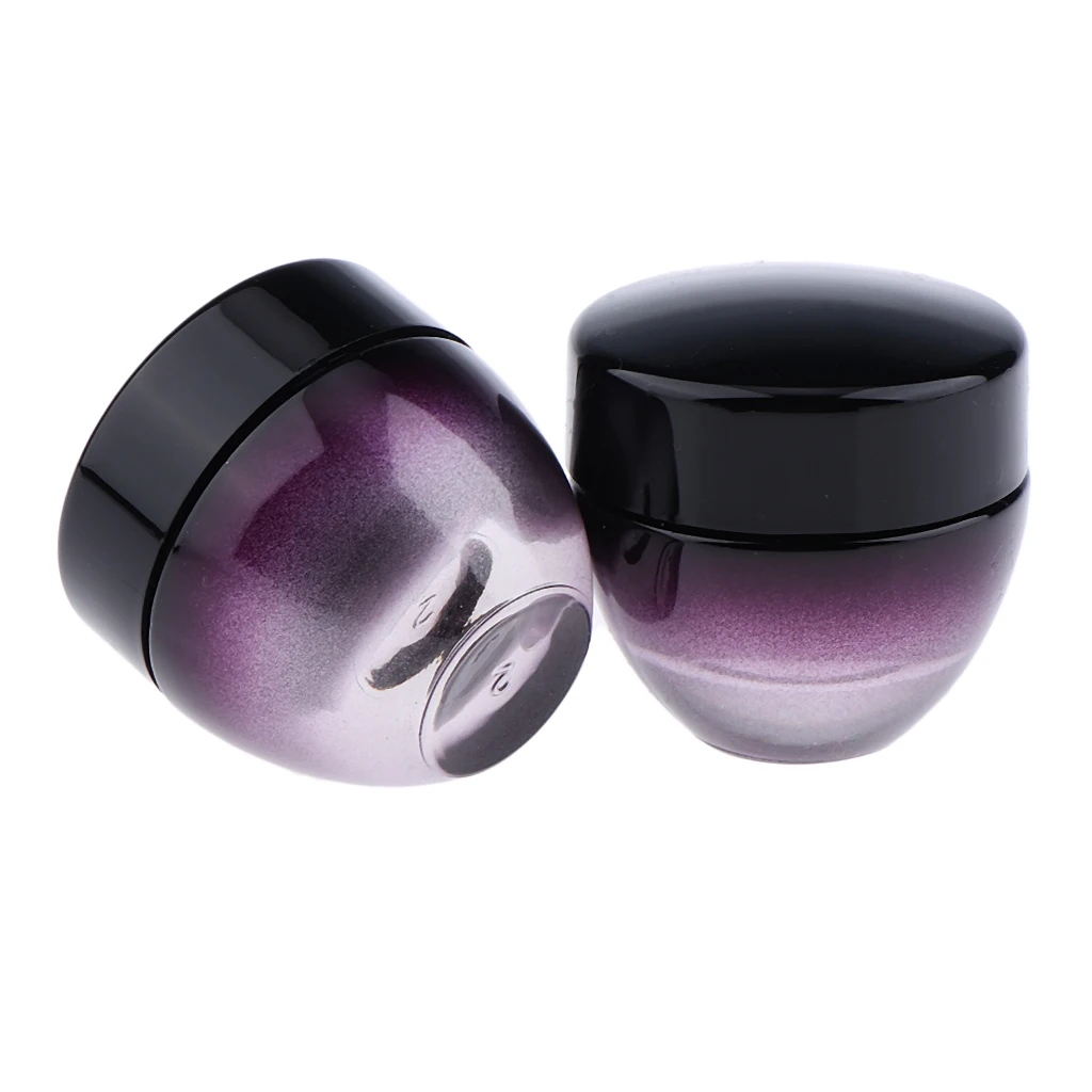 2x15g Violet Glass Refillable Cosmetic Jars Empty Face Cream Lip Balm Pot